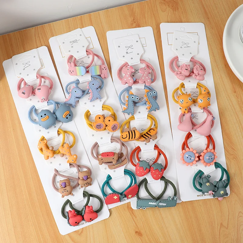 

10Pcs Hair band set Girl Cute Elastic Rubber Band Hair bands Cartoons headwear Headband Baby Cute Scrunchie Hair Accessories