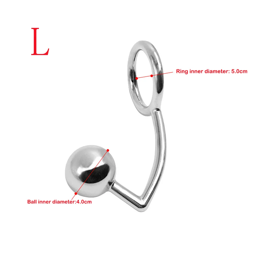 Anal Hook Stainless Steel Butt Plug Ball Hole 40mm/45mm/50mm Penis Cock Ring Metal Chastity Device Couple Sex Toys For Women Men | Красота и