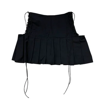 

New Gothic Style Sexy Skirt Women Vintage Fashion Bandage Hollowing Out High Waist Black Mini Skirt Cool Girl
