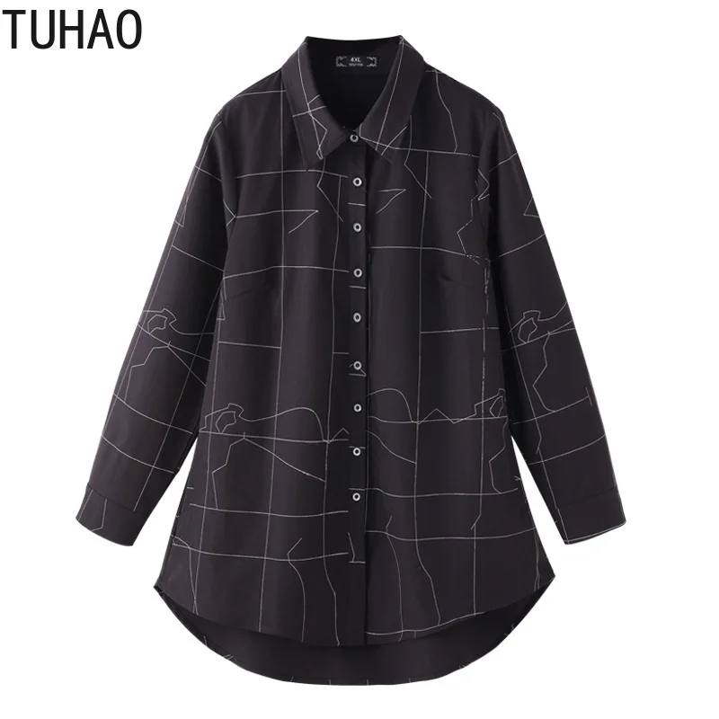 TUHAO весна офис леди рубашка размера плюс блузка 10XL 9XL 8XL женская обувь Блузки Топы