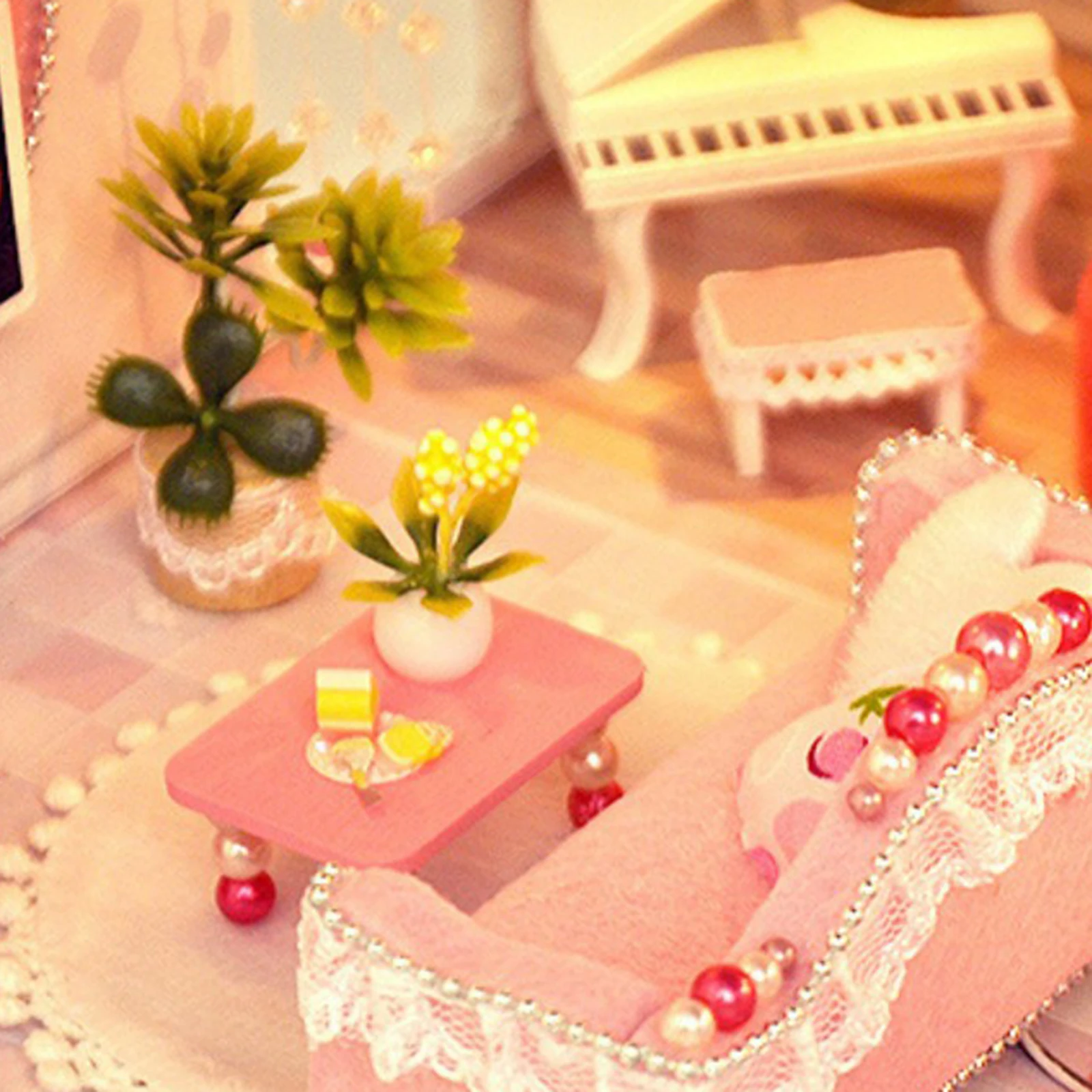 

DIY Dollhouse Wooden Furniture Kit Puzzle House Dustproof Cover Gift Toy