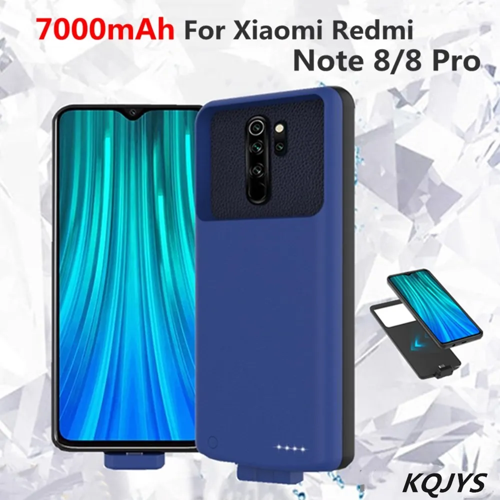 KQJYS 7000 мАч Внешний внешний аккумулятор для Redmi Note 8, чехол для питания, чехол для аккумулятора, внешний аккумулятор для Xiaomi Redmi Note 8 Pro