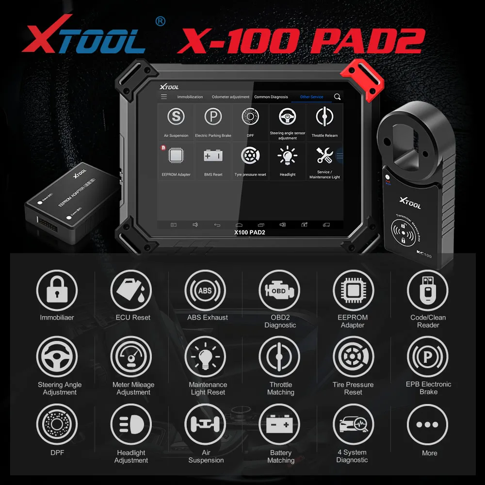 XTOOL X 100 X100 PAD2 эксперт по специальным функциям для 4 го и 5 IMMO|xtool x100|immo vw |