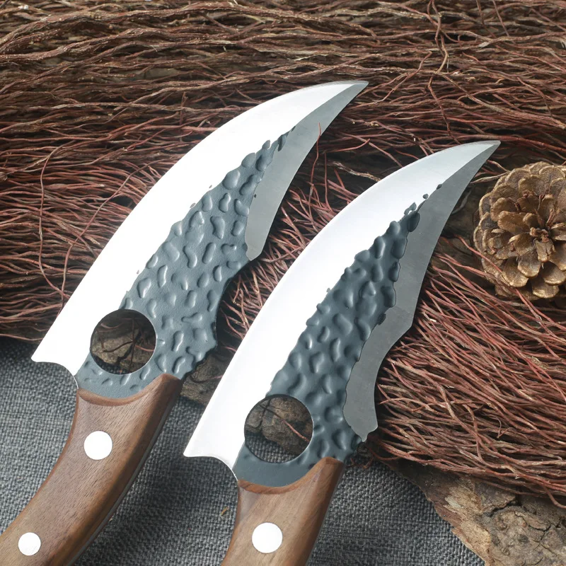 

Forged Butcher Knife Small Scimitar Outdoor Tactical Knife Splitting Knife Boning Knife Chopping Meat Cleaver