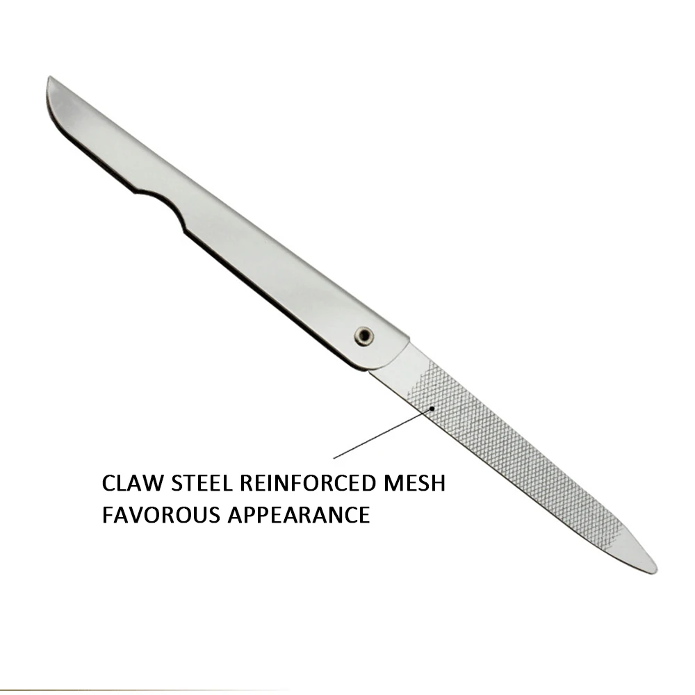 1 шт. Профессиональный пилка для ногтей из нержавеющей стали двухсторонний