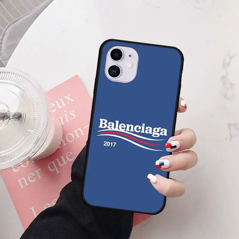 

Luxury Brand B-Balenciaga Phone Case Black TPU Soft For IPhone 12 11 PRO MAX X XS XR 6S 7 8 PLUS SE Cases Cover
