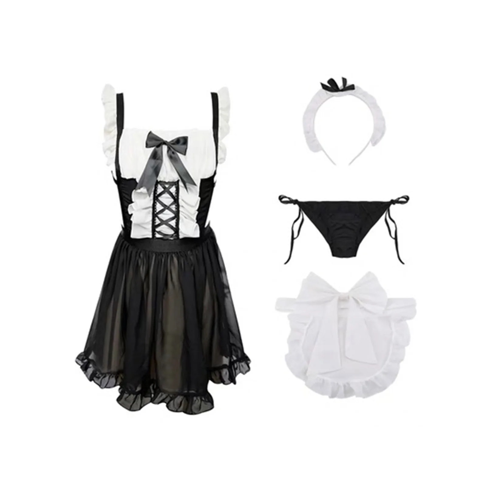 

Lingerie for Women French Maid Costume Cosplay Outfits Lolita Japanese Multi-Piece Roleplay Suit BMF88