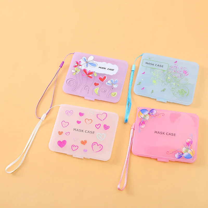 

Colorful Mask Storage Box New Save Masks Box Student Dustproof and Waterproof Mask Storage Bag Desktop Organizer Containers