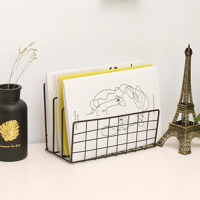 Простые INS железные геометрические книжные полки держатели для хранения