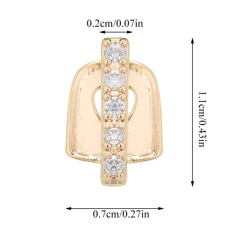 

1 Pc Gold Silver Color Dental Grills Crystal Stick Shape Top Grillz Punk Grillz Dental Gold Tooth Caps Rapper Fashion Jewelry