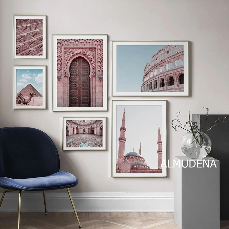 Итальянская римская пирамида из Египта скандинавский постер и печать настенная