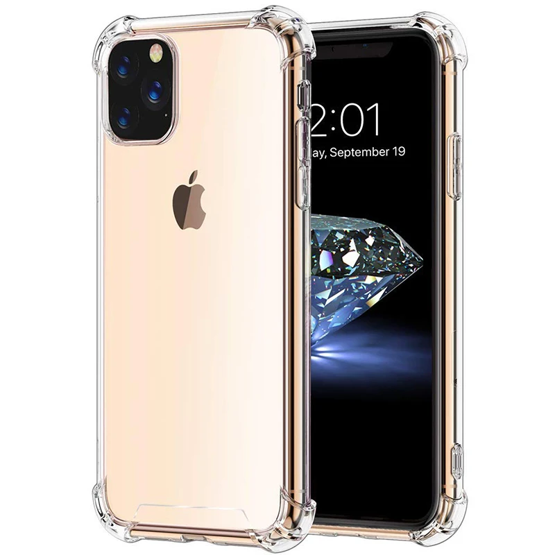 500pcs Air Cushion Clear Transparent Case Soft TPU Silicone Rubber Cover For iPhone 13 Pro Max 12 Mini 11 XS XR X 8 7 6 Plus SE | Мобильные