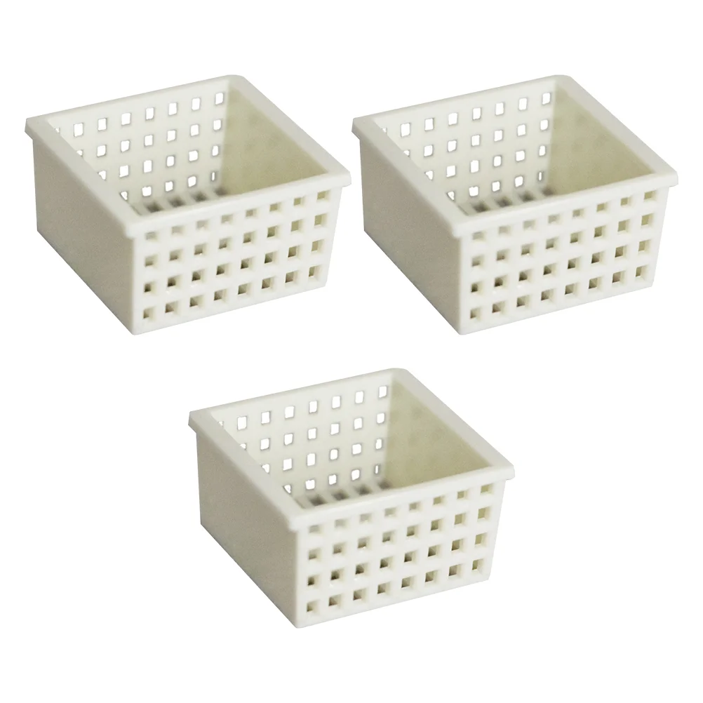 

3Pcs Fairy House Kitchen Accessories Storage Basket Miniature Basket (White)