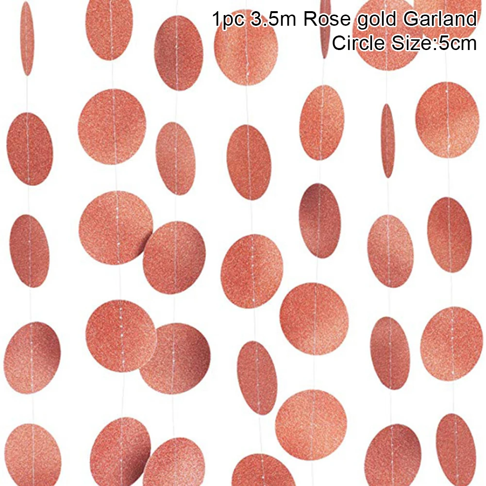Rose Gold 11 футов блестящая золотая белая розовая большая круглая гирлянда для свадебных мероприятий, вечеринок, дней рождения, украшения для детской комнаты - Цвет: Rose Gold