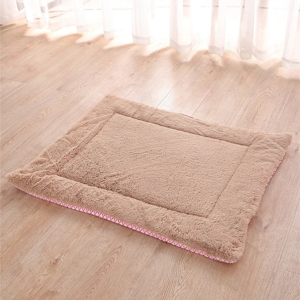 Короткий плюшевый коврик для питомца, теплый матрас для сна, маленькая, средняя, большая собака, кошка