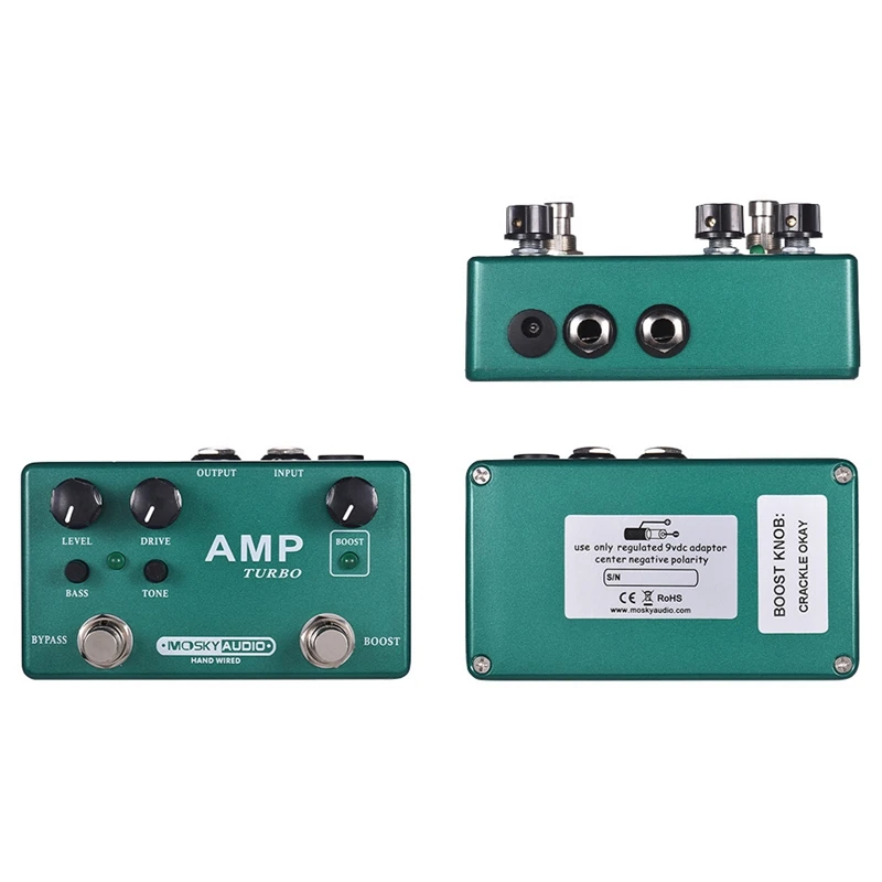 Mosky Amp турбо Гитара педаль эффектов 2 в 1 Boost Overdrive Effects True Bypass|Детали и аксессуары