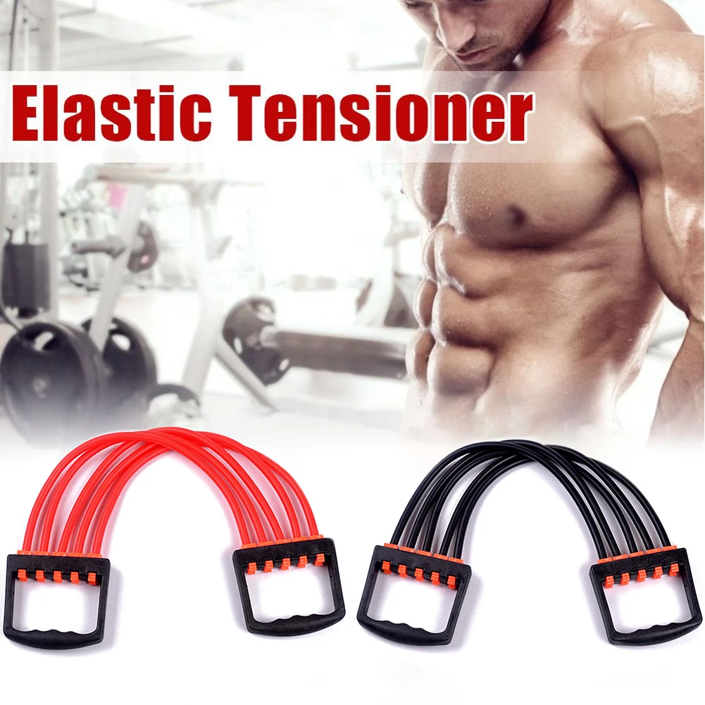 

5 Way Training Fitness Home Gym Indoor Outdoor Arm Muscle Elastic Chest Expander Removable Pilates Resistance Bands Exercise