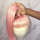 Синтетический Синтетические волосы на кружеве парик 26 дюймов глубокий часть длинный прямой парик розовые парики для косплея волокна Синтетические волосы на кружеве парики для черныйбелый Для женщин