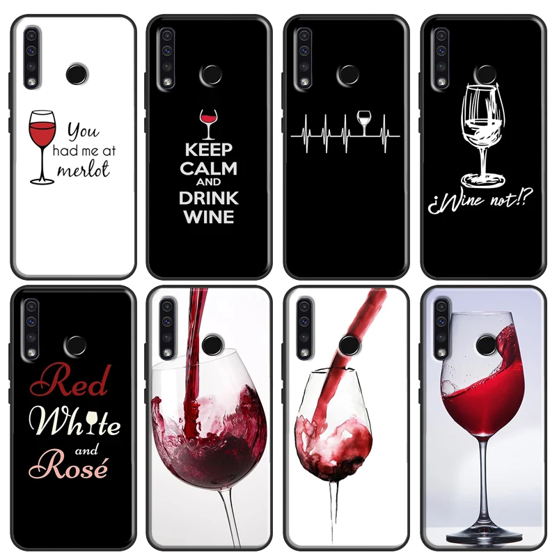 Red Wine Glass Soft For Huawei Honor 10X 8 9 10 Lite 20 10i 7X 4C 7C 6C 7A Pro 8X 9X 8A 9A 8S 9S Cover