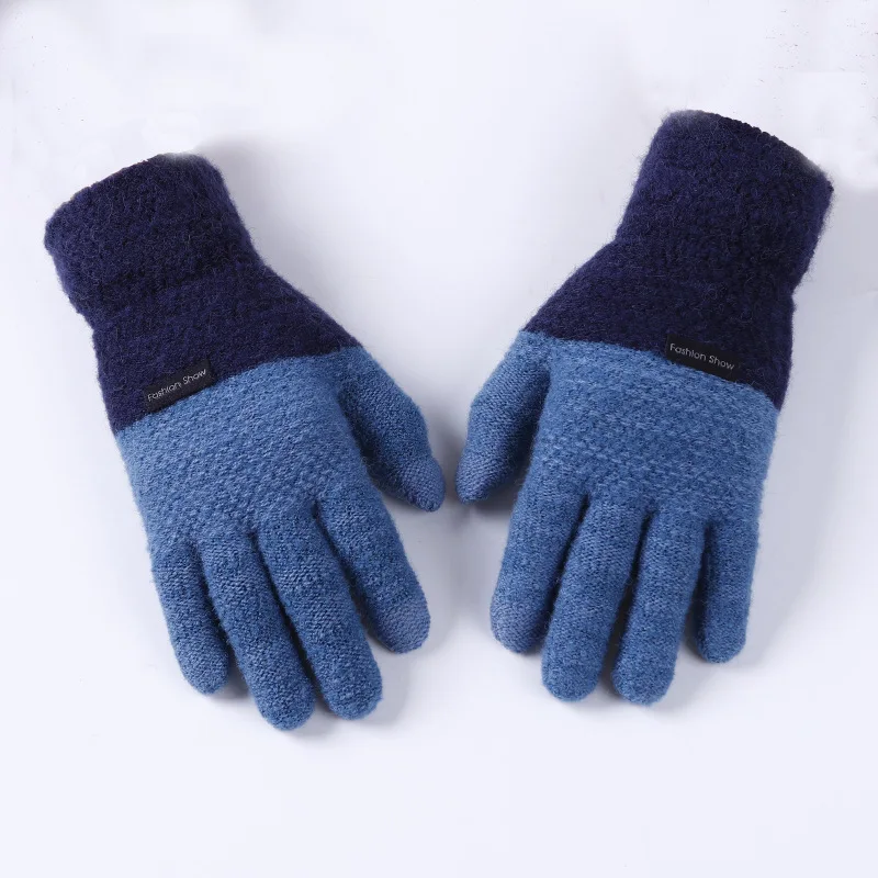 Touch Gloves Blue Очень длинный плюс размер на зиму, теплые, фланелевые банные халаты женские мужские серые теплые балахон с капюшоном Мужские халаты платье Ночная одежда XXL дропшиппинг - Цвет: Touch Gloves Blue