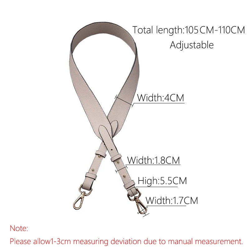 Широкий регулируемый сменный ремешок Lychee для сумок двусторонний однотонный