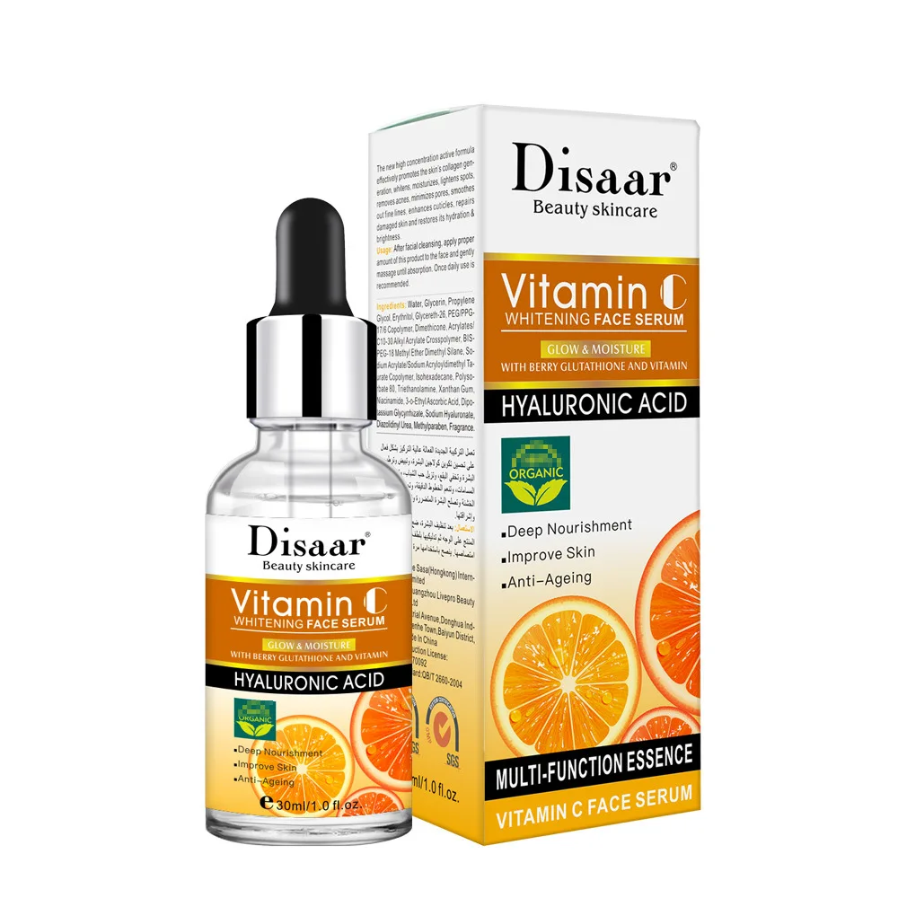 

Disaar VC Facial Whitening Serum Vitamin C Face Skin Moisturizing Brightening and Anti-aging Essence Acne Remover Skincare 30ml