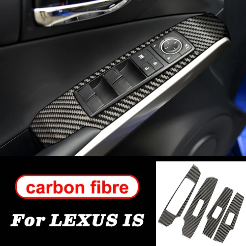 Аксессуары для LEXUS IS250 300 H, LHD RHD, углеродное волокно, панель рулевого колеса, дверная ручка, внутренние наклейки, декоративные - Название цвета: Windows Control A