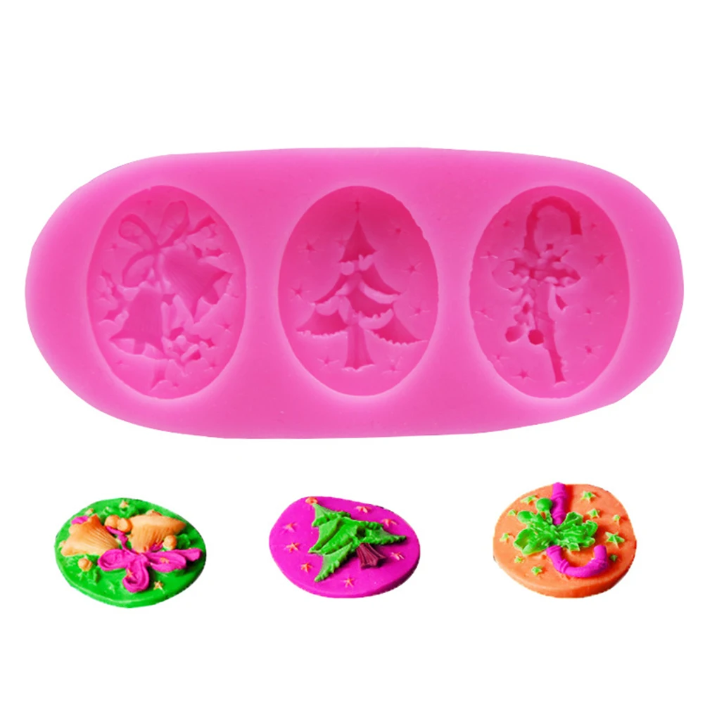 Случайный 3D Колокольчик для елки молд мыла помадки форма украшения торта