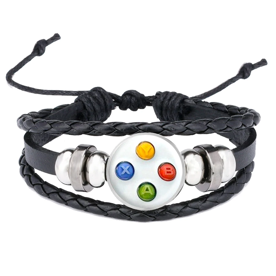 Контроллер видеоигр многослойный Плетеный Кожаный Браслет трендовый контроллер