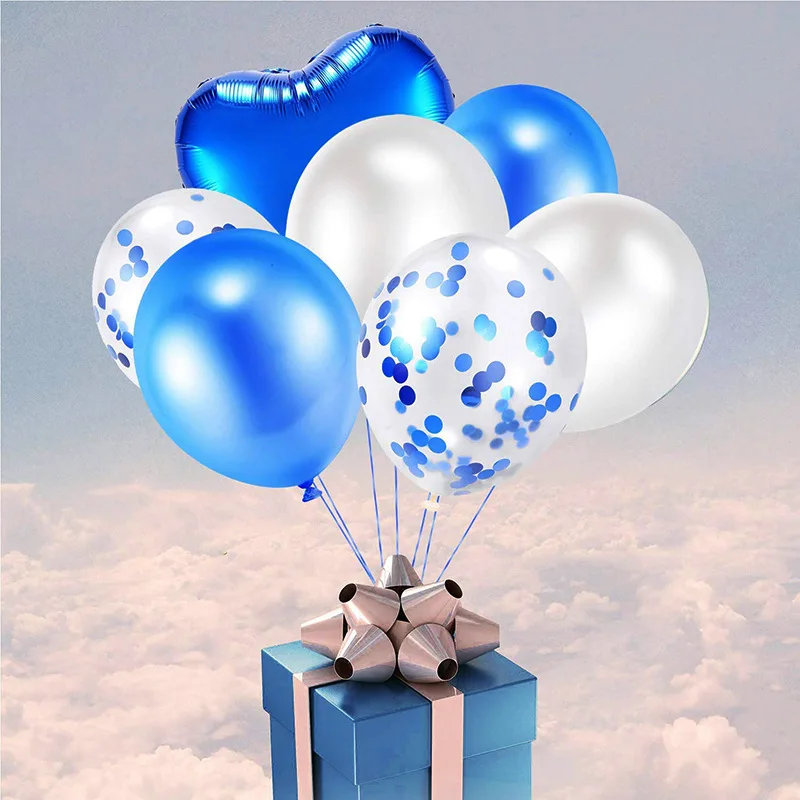 

48 PCS/LOT Party Latex Sequin Aluminum Film Balloon Set heart Customized Birthday Party Decoration, Arrangement Wedding Balloons