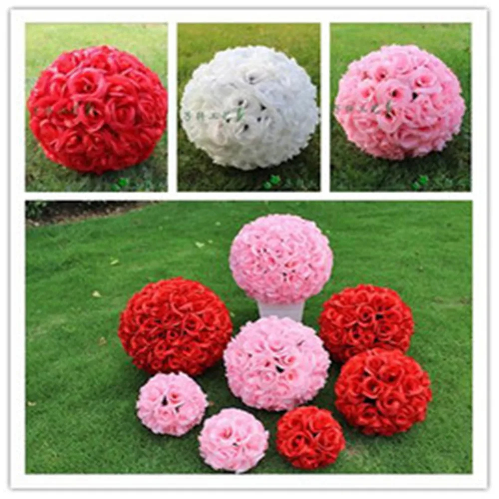 

30cm Artificial Silk Flower Rose Balls Wedding Centerpiece Pomander Bouquet Party Decorations