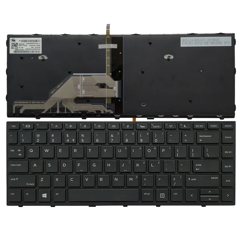 Клавиатура с подсветкой для ноутбука HP Probook 430 G5 440 445 черной рамкой|Клавиатуры