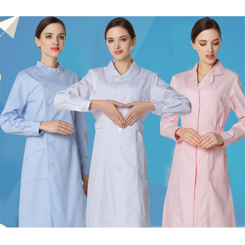 Рабочая одежда для взрослых женщин халат Скрабы Аптечная куртка клиника белое
