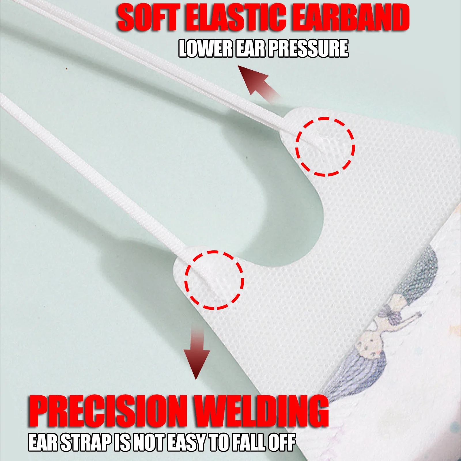 

Masque jetable Mscara Kids Children's Baby Disposable Face Mask Cartoon 3Ply Ear Loop Masks Feat Mascarillas Maske