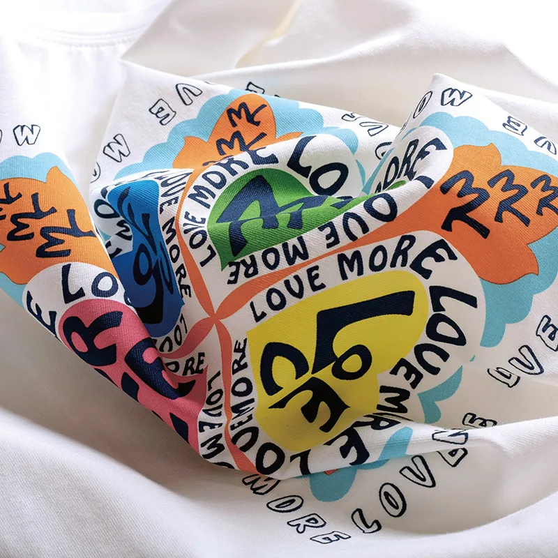 

Summer 2021 Colorfully Letter Print T Shirt Women O Neck Cotton Short Sleeve White Tshirt Fashion Loving Pullover Female Tee
