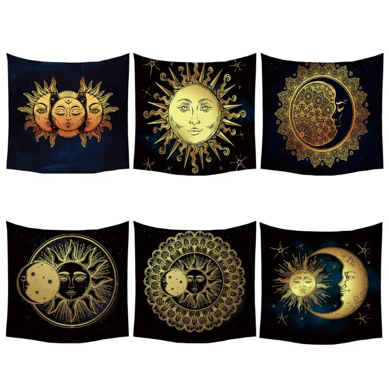 

Sun and Moon Psychedelic Wall Tarot Tapestry Divination Altar Tarot Tablecloth