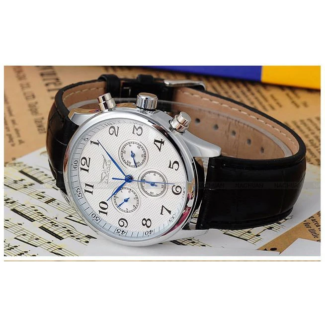 Часы Jaragar Мужские автоматические синие большие наручные часы с 3 несколькими