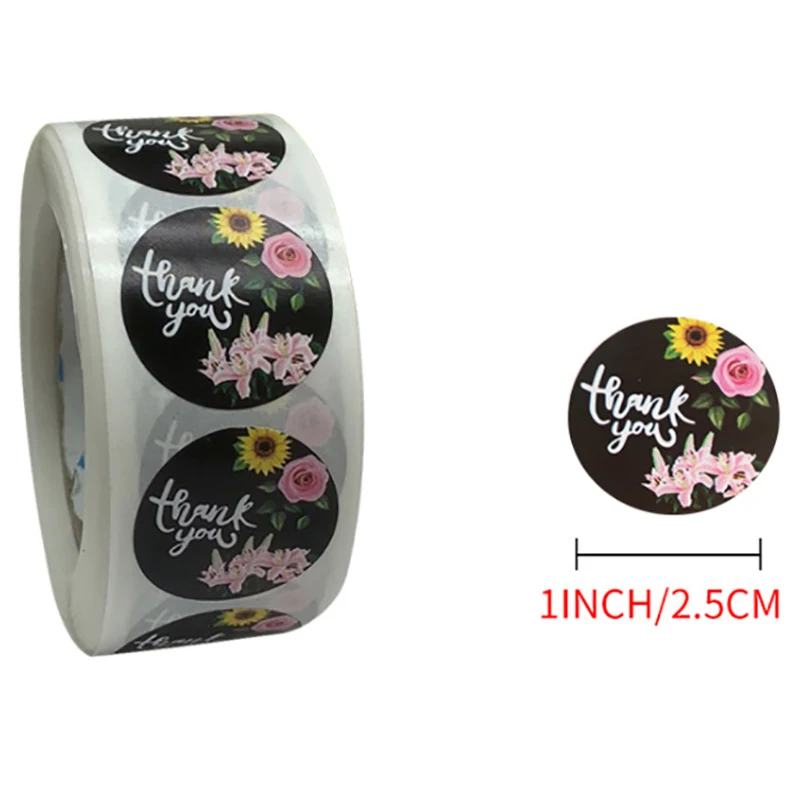 

500pcs/roll Thank You Stickers for Seal Labels Christmas Gift Decoration 1 Inch Birthday Party Offer Stationery Sticker