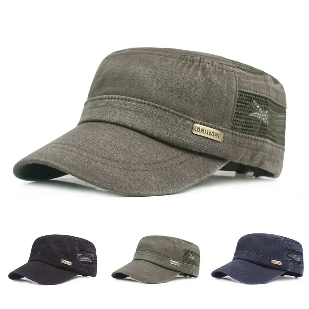 Мужская и женская кепка Классическая Регулируемая армейская плоский головной