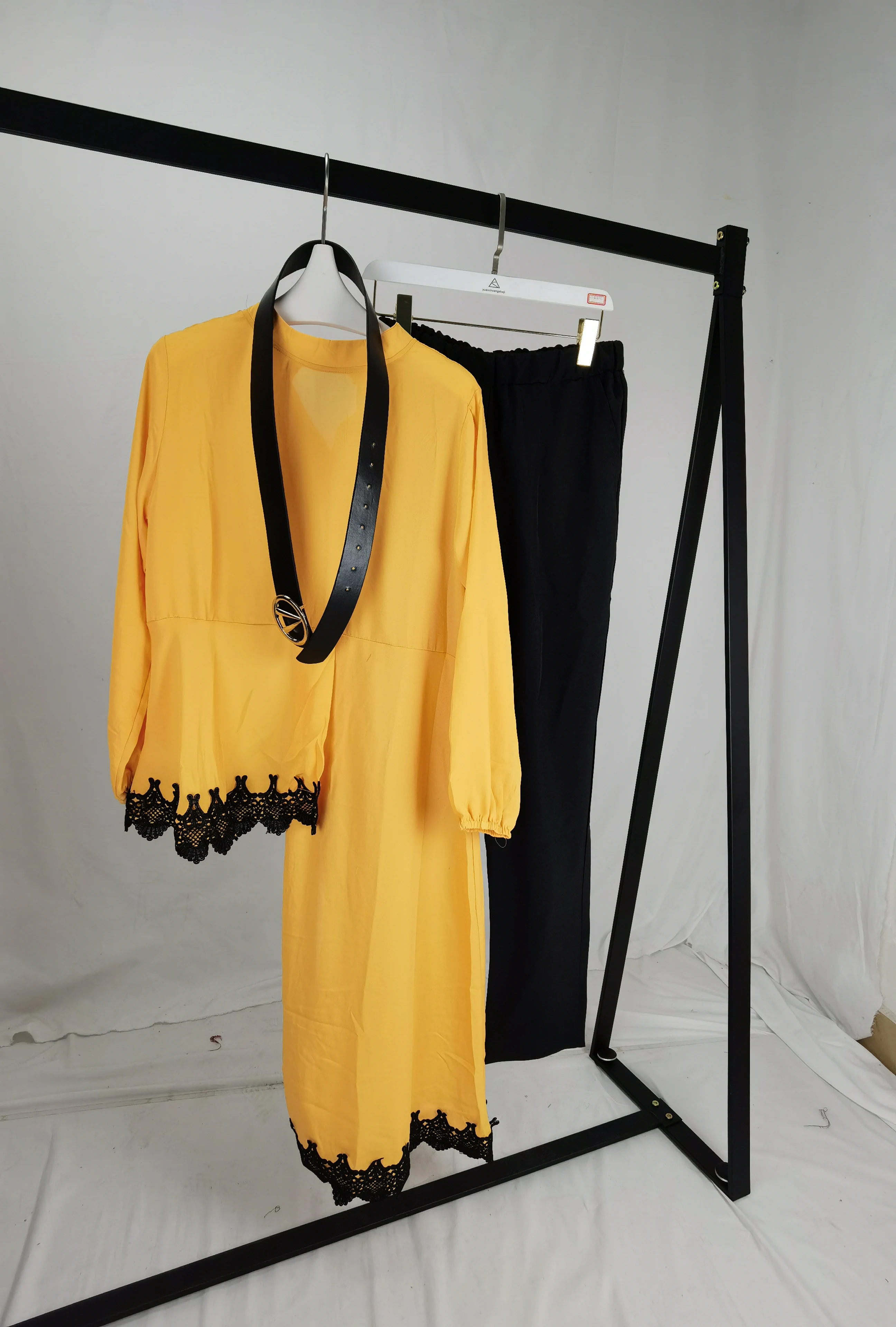 Африканский новый модный Кружевной Костюм с высоким воротником (платье и брюки