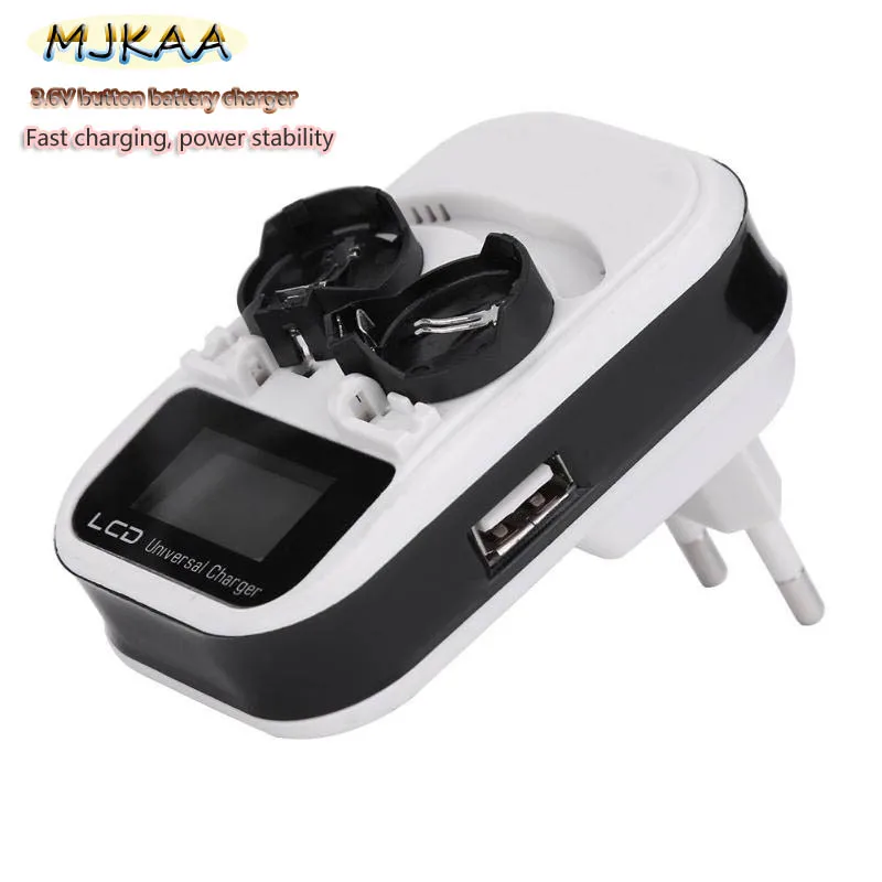 3 6 В LCD зарядное устройство с европейской вилкой перезаряжаемое LIR2016 / LIR2025 LIR2032 ML2016