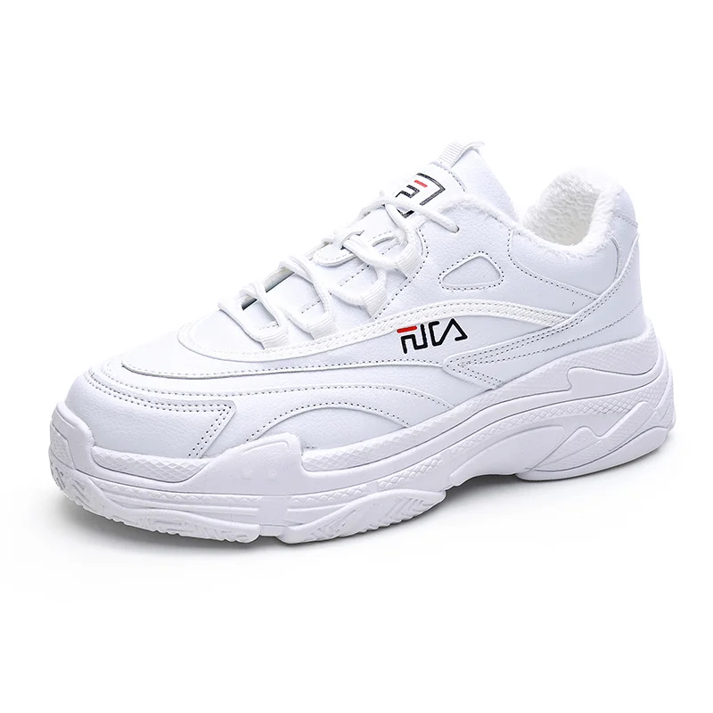 

Autumn Winter Warm Plush Men White Chunky Sneakers Casual Board Snow Shoes Male Vulcanize Flats Outdoor Walking Sports Footwear