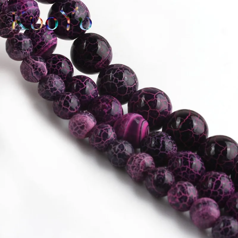 Натуральный камень Бусины фуксия трещины Мечта Огненный Агаты &quotвены дракона&quot
