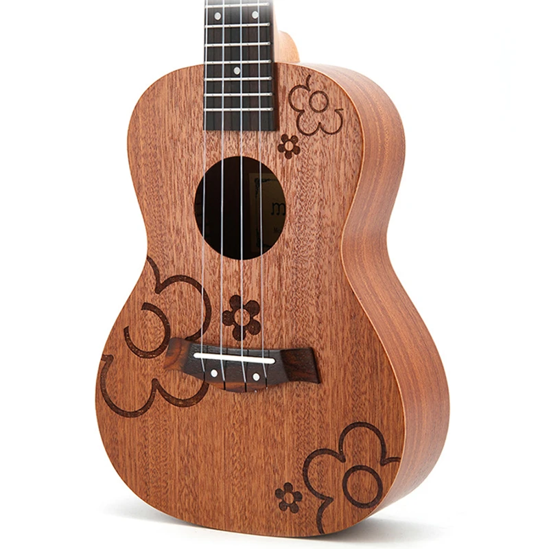 23 &quotвесь Sapele Ukulele цветок концерта и гриф из розового дерева Электрический