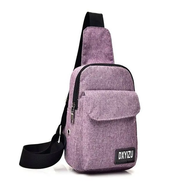 Purple Модная мужская нагрудная сумка-мессенджер, многофункциональная Повседневная дорожная сумка - Цвет: Purple