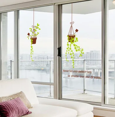 3D Home Hanging Basket Wall Stickers Living Room Sofa TV Background Paper Self-adhesive Decorative Painting Sticker |