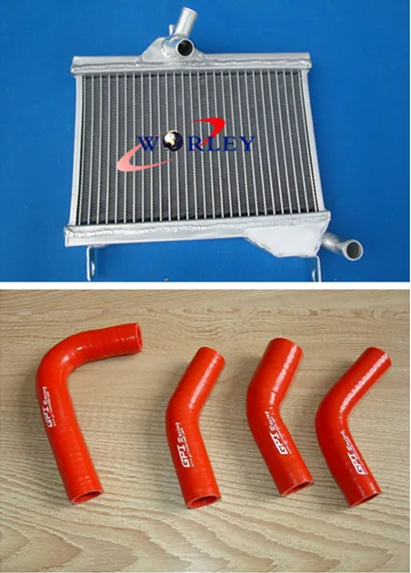 aluminum racing Radiator +RED HOSE FOR Yamaha RZ350 RZ 350 RD350 RD250 RD 250 NEW | Автомобили и мотоциклы