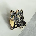 Личность Fierce маленький, серый как мех волка; Сплав брошь игривый нашивкой в виде елки три симпатичных волчонок воротник Краски брошь, значок на булавке