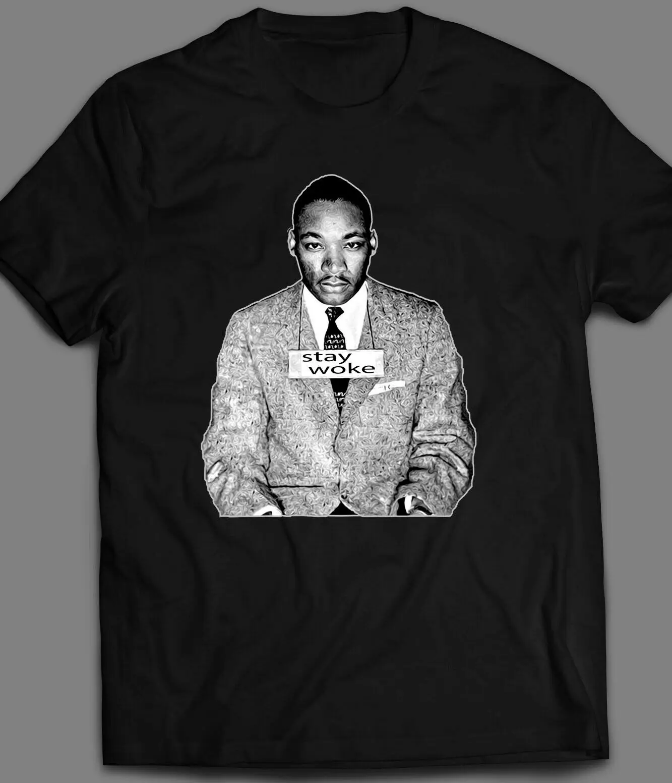 Футболка Martin Luther King Jr Stay Wake Mugshot много цветов|Мужские футболки| |
