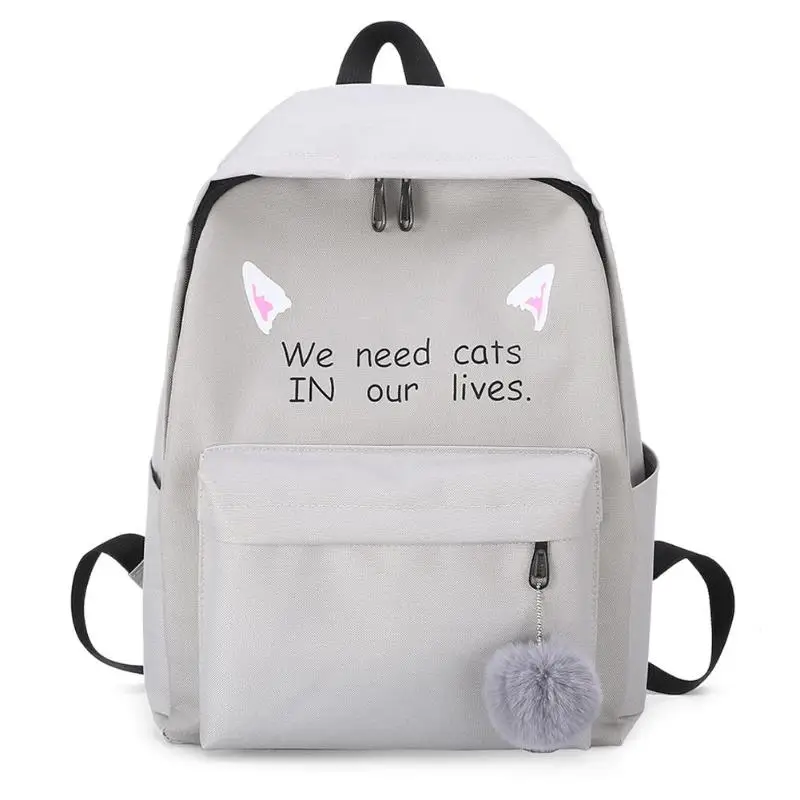 Gray Backpack 4 шт./компл. милый литерный принт Mochila рюкзак туристические рюкзаки для отдыха школьные рюкзаки для девочек-подростков сумки на плечо школьная сумка - Цвет: Gray Backpack